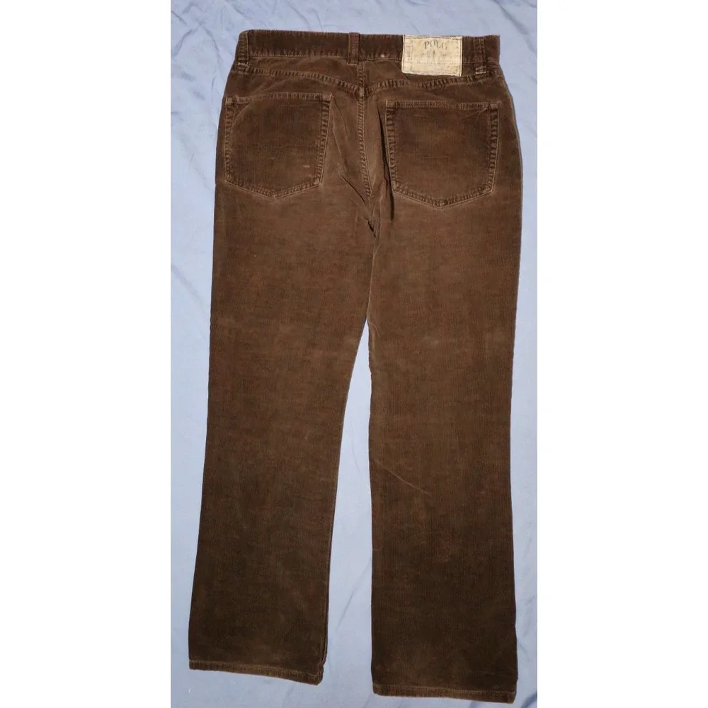 Vtg Polo Ralph Lauren Corduroy Brown Pants Size‎ 34 X 30
